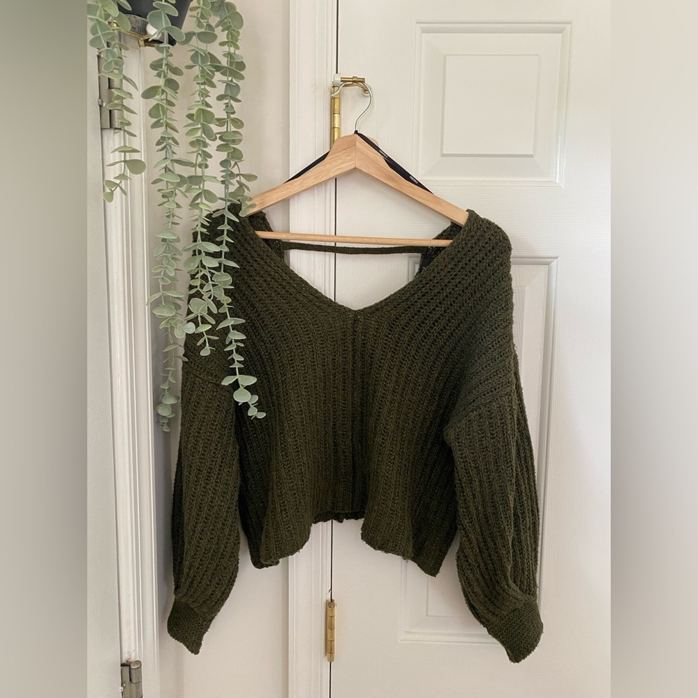 Olive Green Knit Sweater